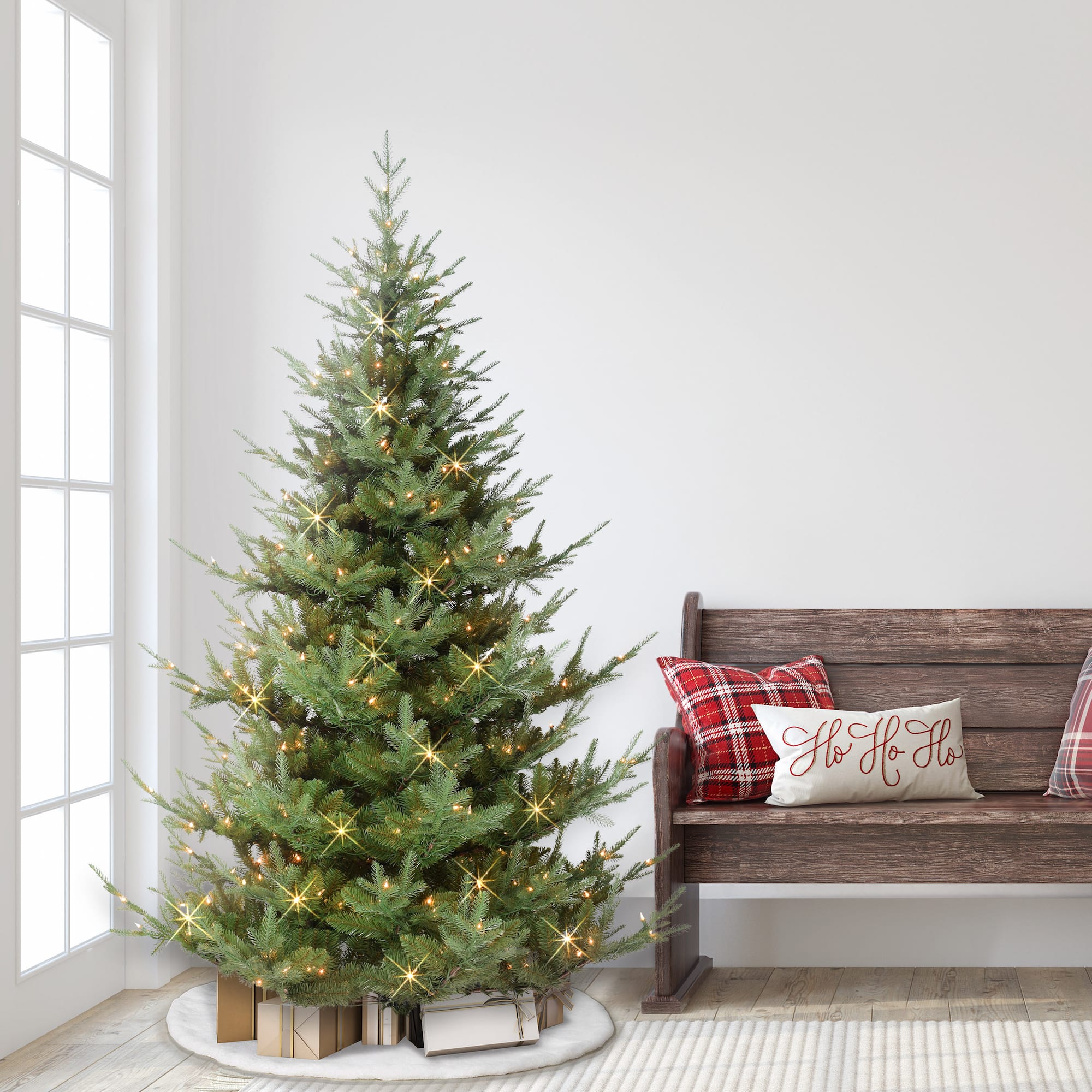 6.5ft. Pre-Lit Hillside Spruce Artificial Tree, Clear LED Lights